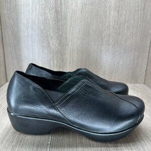 Dansko Arden Clog Shoes Women 37 Slip-on Round Toe Cushioned Leather Black